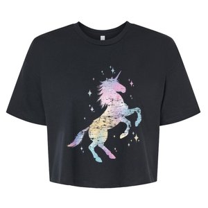 Rainbow Animal Fairy Unicorn Lover Girls Gift Unicorn Bella+Canvas Jersey Crop Tee