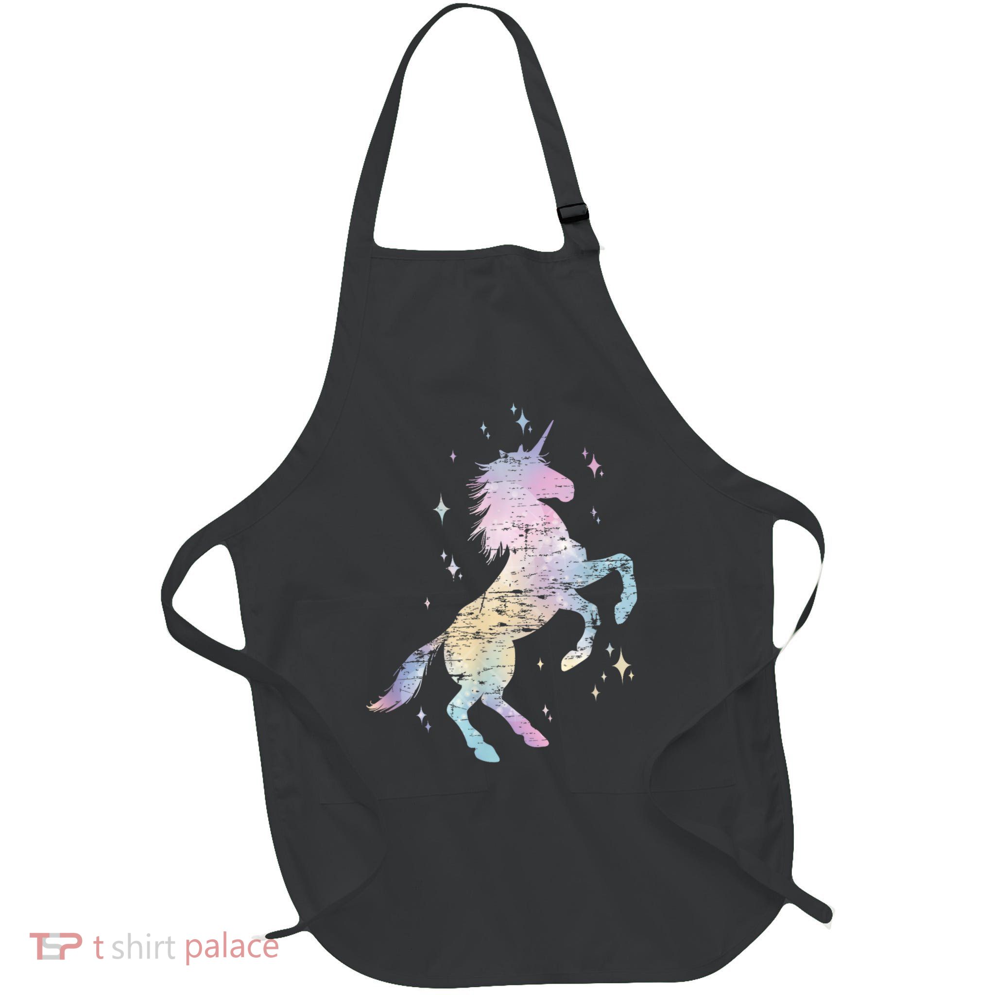 Rainbow Animal Fairy Unicorn Lover Girls Gift Unicorn Full-Length Apron With Pockets