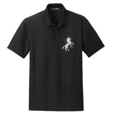 Rainbow Animal Fairy Unicorn Lover Girls Gift Unicorn Dry Zone Grid Polo