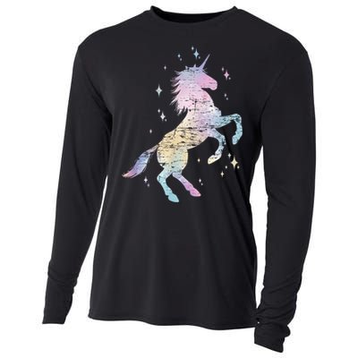 Rainbow Animal Fairy Unicorn Lover Girls Gift Unicorn Cooling Performance Long Sleeve Crew