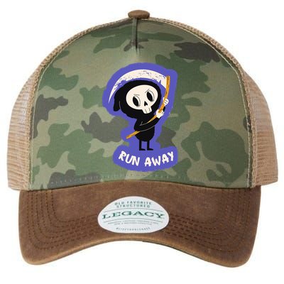 Run Away From The Reaper Cute Grim Reaper Legacy Tie Dye Trucker Hat