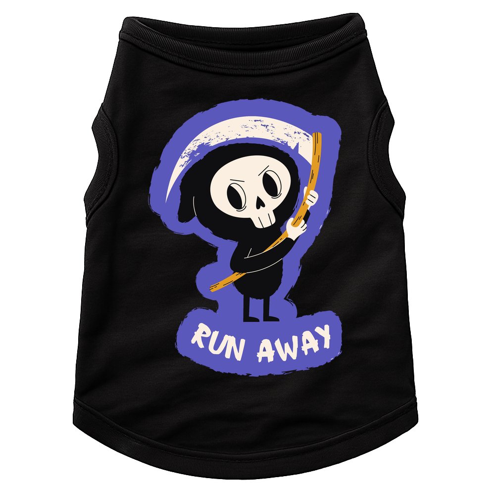 Run Away From The Reaper Cute Grim Reaper Doggie Tank