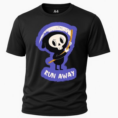 Run Away From The Reaper Cute Grim Reaper Performance Shirt