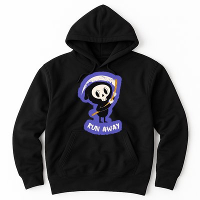 Run Away From The Reaper Cute Grim Reaper Hoodie