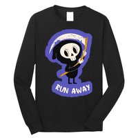 Run Away From The Reaper Cute Grim Reaper Long Sleeve Shirt