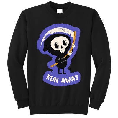Run Away From The Reaper Cute Grim Reaper Sweatshirt