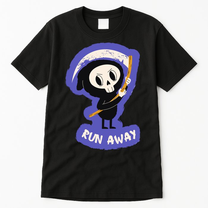 Run Away From The Reaper Cute Grim Reaper Tall T-Shirt