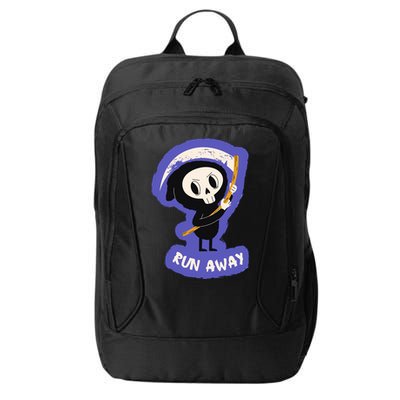 Run Away From The Reaper Cute Grim Reaper City Backpack