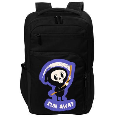 Run Away From The Reaper Cute Grim Reaper Impact Tech Backpack