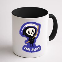 Run Away From The Reaper Cute Grim Reaper Mug