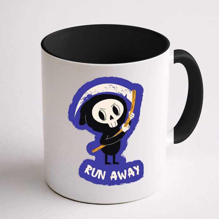 Run Away From The Reaper Cute Grim Reaper Mug