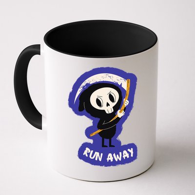 Run Away From The Reaper Cute Grim Reaper Mug