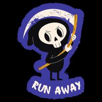 Run Away From The Reaper Cute Grim Reaper Mug