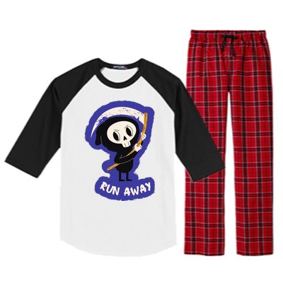 Run Away From The Reaper Cute Grim Reaper Raglan Sleeve Pajama Set