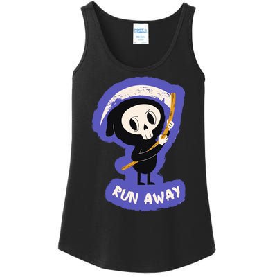 Run Away From The Reaper Cute Grim Reaper Ladies Essential Tank