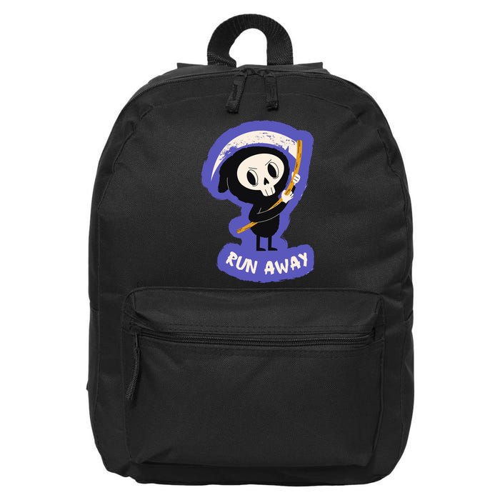 Run Away From The Reaper Cute Grim Reaper 16 in Basic Backpack