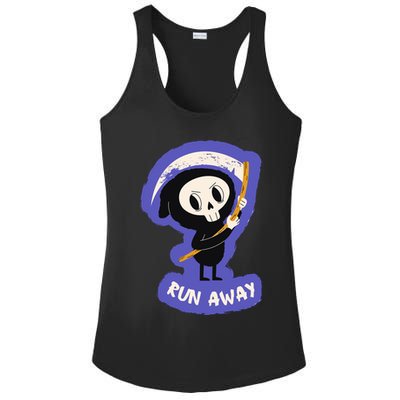 Run Away From The Reaper Cute Grim Reaper Ladies PosiCharge Competitor Racerback Tank