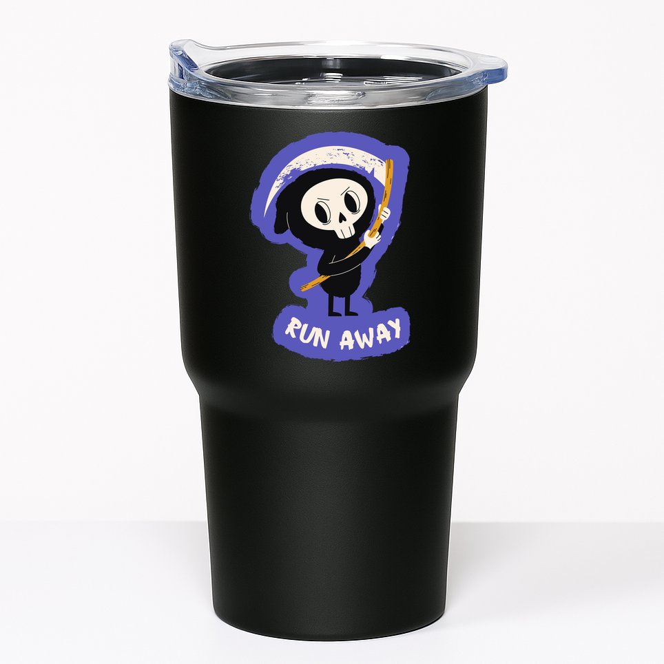 Run Away From The Reaper Cute Grim Reaper Tumbler