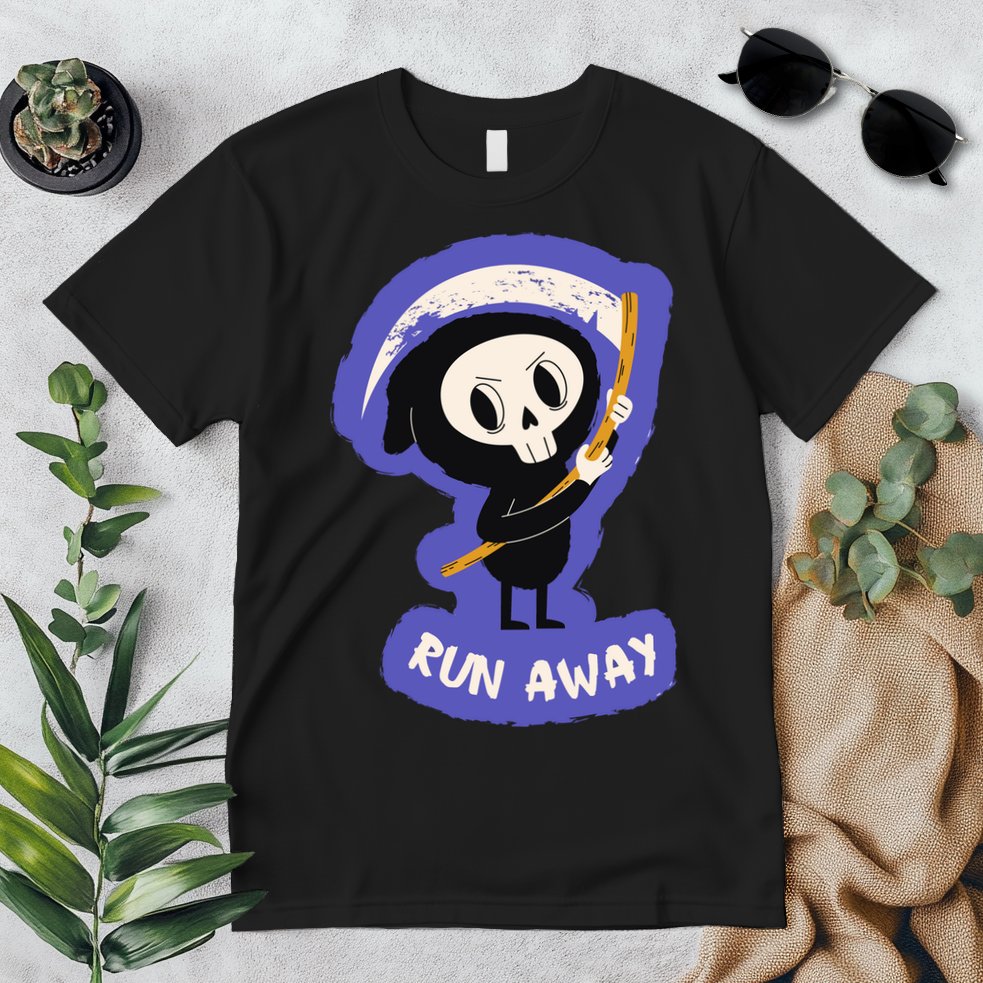 Run Away From The Reaper Cute Grim Reaper Premium T-Shirt