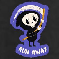 Run Away From The Reaper Cute Grim Reaper 25L Jumbo Tote