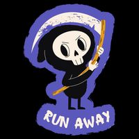 Run Away From The Reaper Cute Grim Reaper Baby Bodysuit