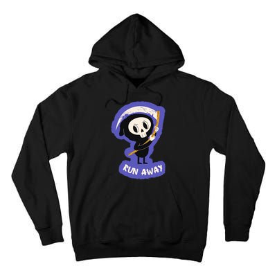 Run Away From The Reaper Cute Grim Reaper Tall Hoodie