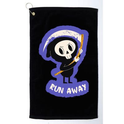 Run Away From The Reaper Cute Grim Reaper Golf Towel