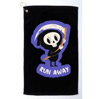 Run Away From The Reaper Cute Grim Reaper Golf Towel