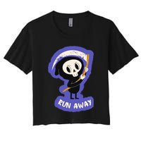 Run Away From The Reaper Cute Grim Reaper Crop Top