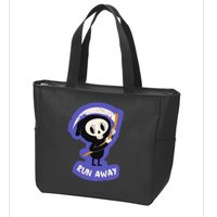 Run Away From The Reaper Cute Grim Reaper Zip Tote Bag
