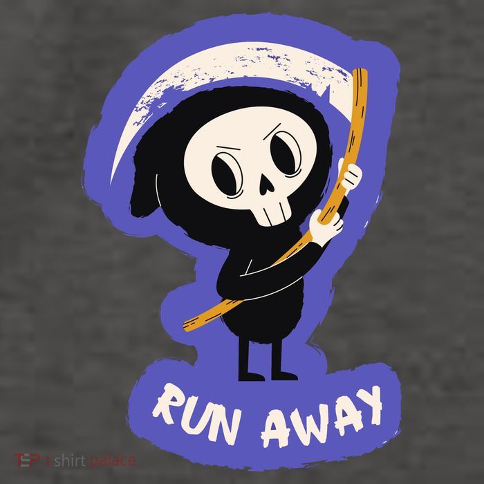 Run Away From The Reaper Cute Grim Reaper Vector Backpack