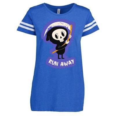 Run Away From The Reaper Cute Grim Reaper Enza Ladies Jersey Football T-Shirt