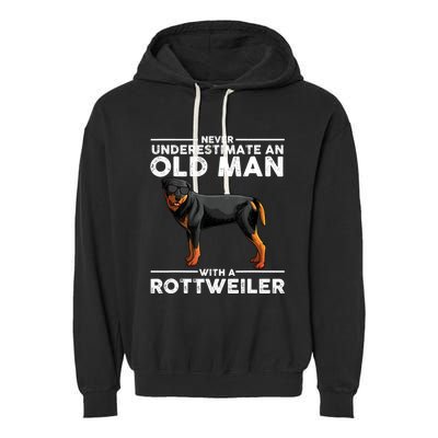 Rottweiler Art For Dad Grandpa Rottie Lover Rottweiler Garment-Dyed Fleece Hoodie