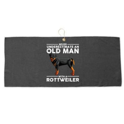 Rottweiler Art For Dad Grandpa Rottie Lover Rottweiler Large Microfiber Waffle Golf Towel