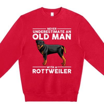 Rottweiler Art For Dad Grandpa Rottie Lover Rottweiler Premium Crewneck Sweatshirt