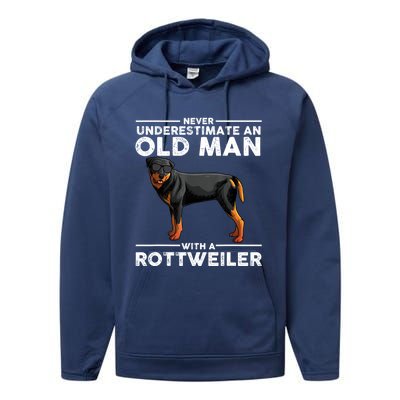 Rottweiler Art For Dad Grandpa Rottie Lover Rottweiler Performance Fleece Hoodie