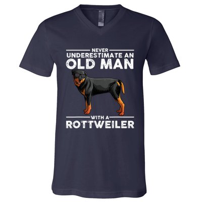 Rottweiler Art For Dad Grandpa Rottie Lover Rottweiler V-Neck T-Shirt