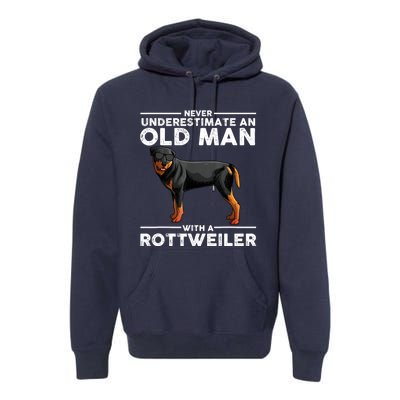 Rottweiler Art For Dad Grandpa Rottie Lover Rottweiler Premium Hoodie