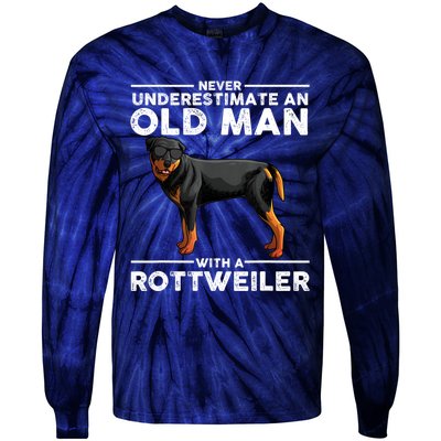 Rottweiler Art For Dad Grandpa Rottie Lover Rottweiler Tie-Dye Long Sleeve Shirt