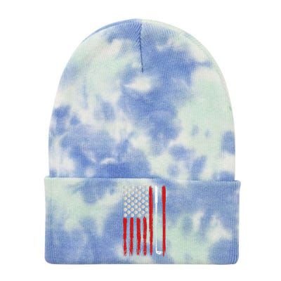 Retro American Flag Golf Gift Funny Tie Dye 12in Knit Beanie