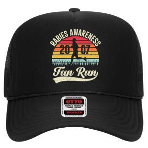 Rabies Awareness Fun Run Funny TV Comedy Running High Crown Mesh Back Trucker Hat