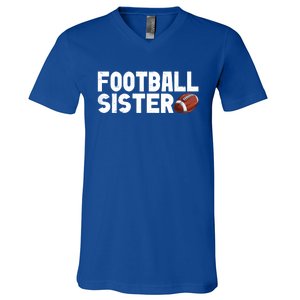 Retro American Football Sis Family Matching Sister Gift V-Neck T-Shirt