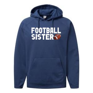 Retro American Football Sis Family Matching Sister Gift Performance Fleece Hoodie