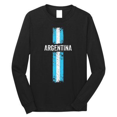 retro Argentina flag Soccer Jersey Argentina Fan Long Sleeve Shirt