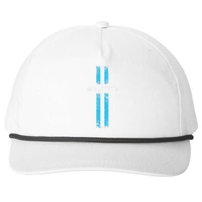 retro Argentina flag Soccer Jersey Argentina Fan Snapback Five-Panel Rope Hat