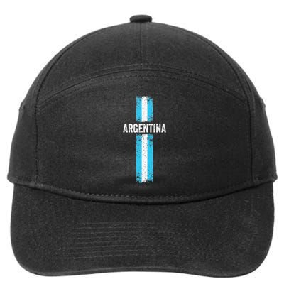 retro Argentina flag Soccer Jersey Argentina Fan 7-Panel Snapback Hat