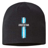 retro Argentina flag Soccer Jersey Argentina Fan Sustainable Beanie