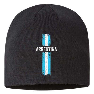 retro Argentina flag Soccer Jersey Argentina Fan Sustainable Beanie