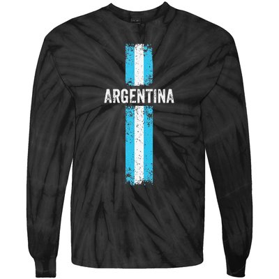 retro Argentina flag Soccer Jersey Argentina Fan Tie-Dye Long Sleeve Shirt