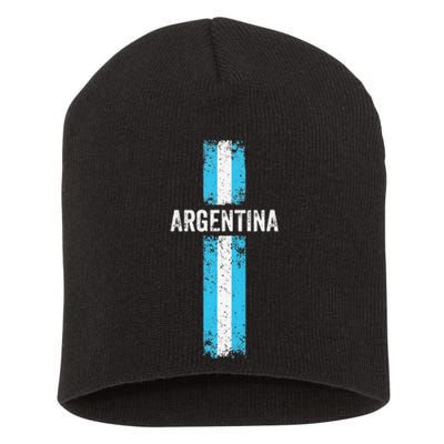 retro Argentina flag Soccer Jersey Argentina Fan Short Acrylic Beanie